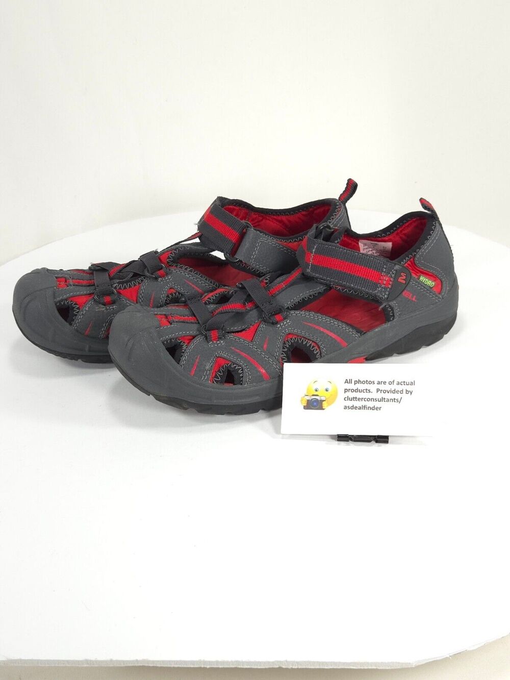 Merrell Hydro Adjustable Outdoor Drawstring Sandal Mens Size 6 MY55688 Gray Red